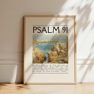 Psalm 91 Vintage Matte Vertical Art Poster