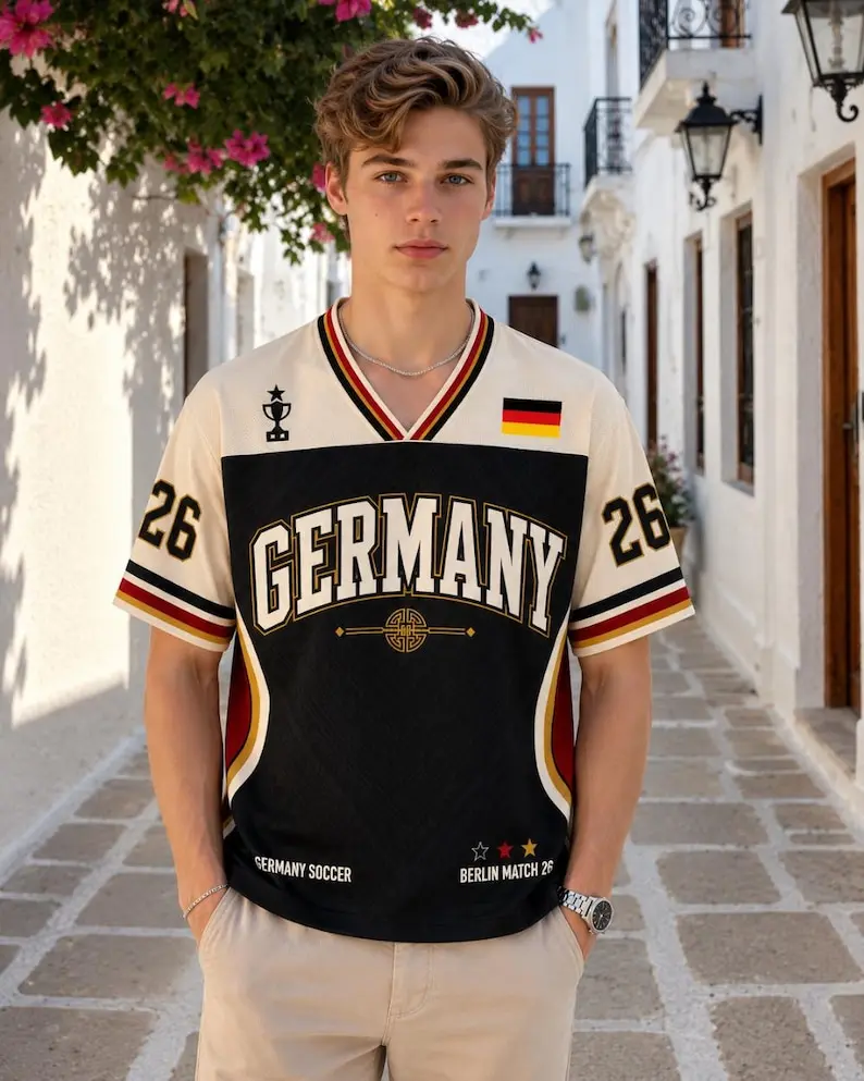 Retro Germany Jersey, Custom Germany Shirt, Black German Fan Jersey
