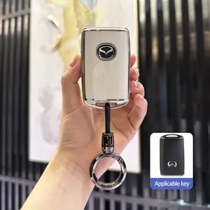 Mazda Key Fob Cover with Keychain Key Case Key Shell 360 Degree Full Protection Compatible with 2019 2020 2021 Mazda 3, Mazda 3 Hatchback, 2020 2021 Mazda CX-5, CX-30