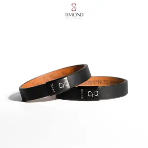 Timond LoveLink Couple Bracelets – The Gateway to Love Space - Box Leather - Pair set of 2