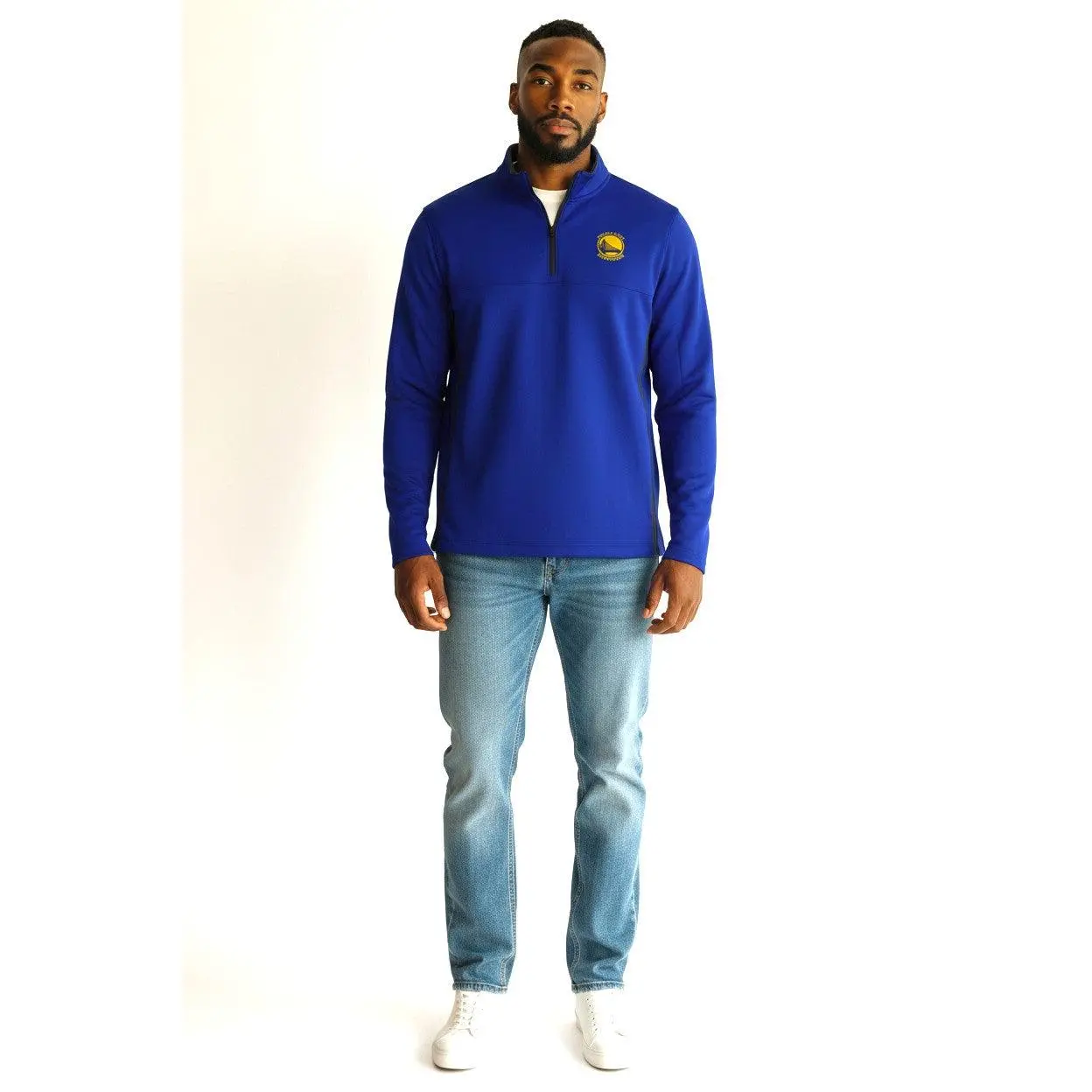 [GM2007-GAMEROYAL] Mens Nike NBA Golden State Warriors Therma Filt Cover Up 1/2 Zip Pullover