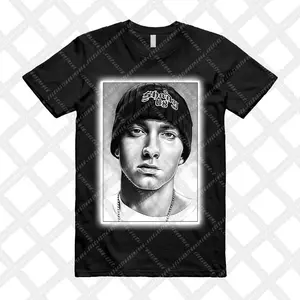 4 White Thunder Black T Shirt Match EMINEM
