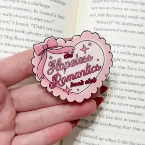 Hopeless romantic book club kindle grip, Bookish Grip, Kindle Accessory, Phone Grip, Bookish Accessory, Bookworm Gift, Girly Bookish Gift
