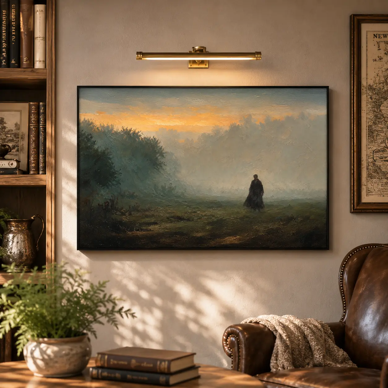 Mr. Darcy in the Mist Artistic Print, Pride and Prejudice Inspired Regency Wall Art, Romantic Oil Painting, Jane Austen Gift, Room Decoration for Book Nooks