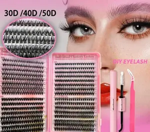 Natural Look False Eyelashes Kit 30D 40D 50D Individual Clusters Lashes Professional Eye Makeup for Women Girls Cosmetic
