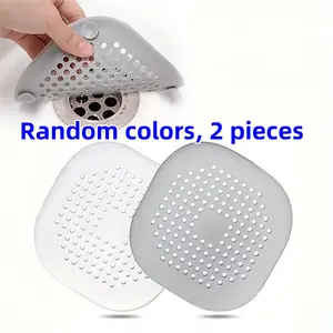 Sink Drain Hair Filter, Silicone Kitchen Odor Eliminator, Bathroom Shower Mesh, 2-Piece Set, Hair Collector for Drains