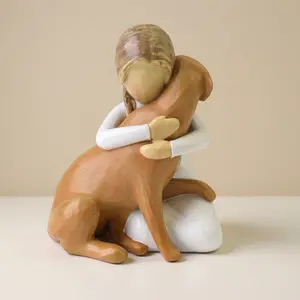 [HUOMAQFAN]  Handmade Dog Bereavement Remembrance Keepsake, Home Decor Statue for Pet Loss Sympathy, Memorial Gift for Dog Passing Away