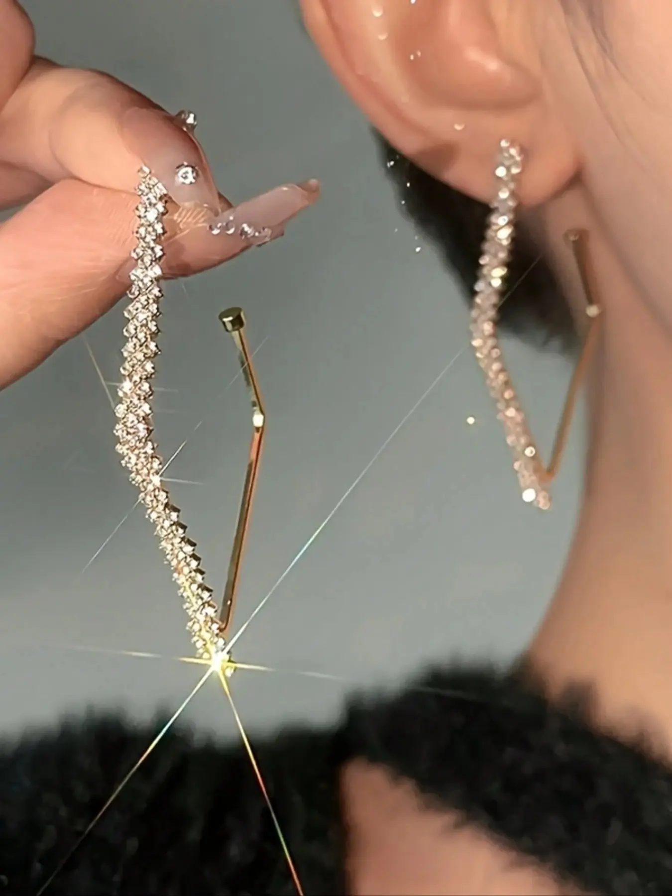 Elegant Zirconia Ear Cuff Design, Statement Earrings, Crystal Earrings, Shining Earrings, Long Style Enhances Face Shape, Perfect Gift for Women, Ideal for Daily Wear & Parties, High Quality Earrings, Earrings Jewelry