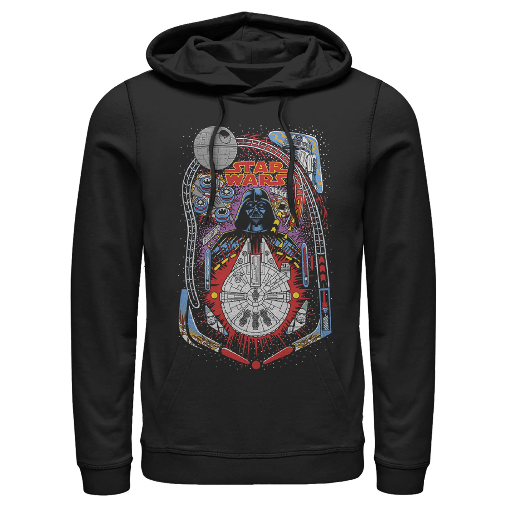 Men's Star Wars Darth Vader Death Star Pinball Pull Over Hoodie