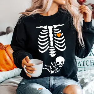 Skeleton Halloween Maternity Sweatshirt, Fall New Mom Sweater, Mommy to Be, Funny Pregnancy Announcement Shirt 2025, Pregnant Women Clothes