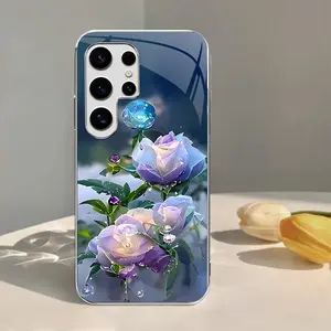 Summer flowers for【Galaxy S25 Ultra】electroplated glass phone case, super trendy---975