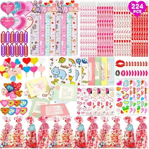 28 Pack Valentines Day Stationery Set for Kids Valentines Day Gift Card School Classroom Exchange Gifts Party Favors Supplies