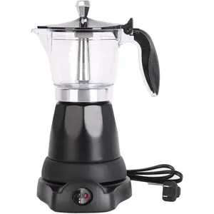 Cuban Coffee Maker, 6 or 3cup Electric Espresso Coffee Maker, Portable Cafeteras Electricas Modernas, Electric Moka Pot with Detachable Base & Overheat Protection, Coffee  for Home Travel