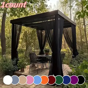 Adjustable Transparent Outdoor Curtain, Breathable Mesh Fabric, Suitable for Daily Use and Holiday Decorations, Patio, Shed, Backyard, Porch, Wedding Venue (single)