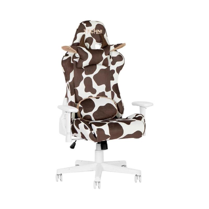 Techni Sport Cow Print Memory Foam AdjustablePC Gaming Chair