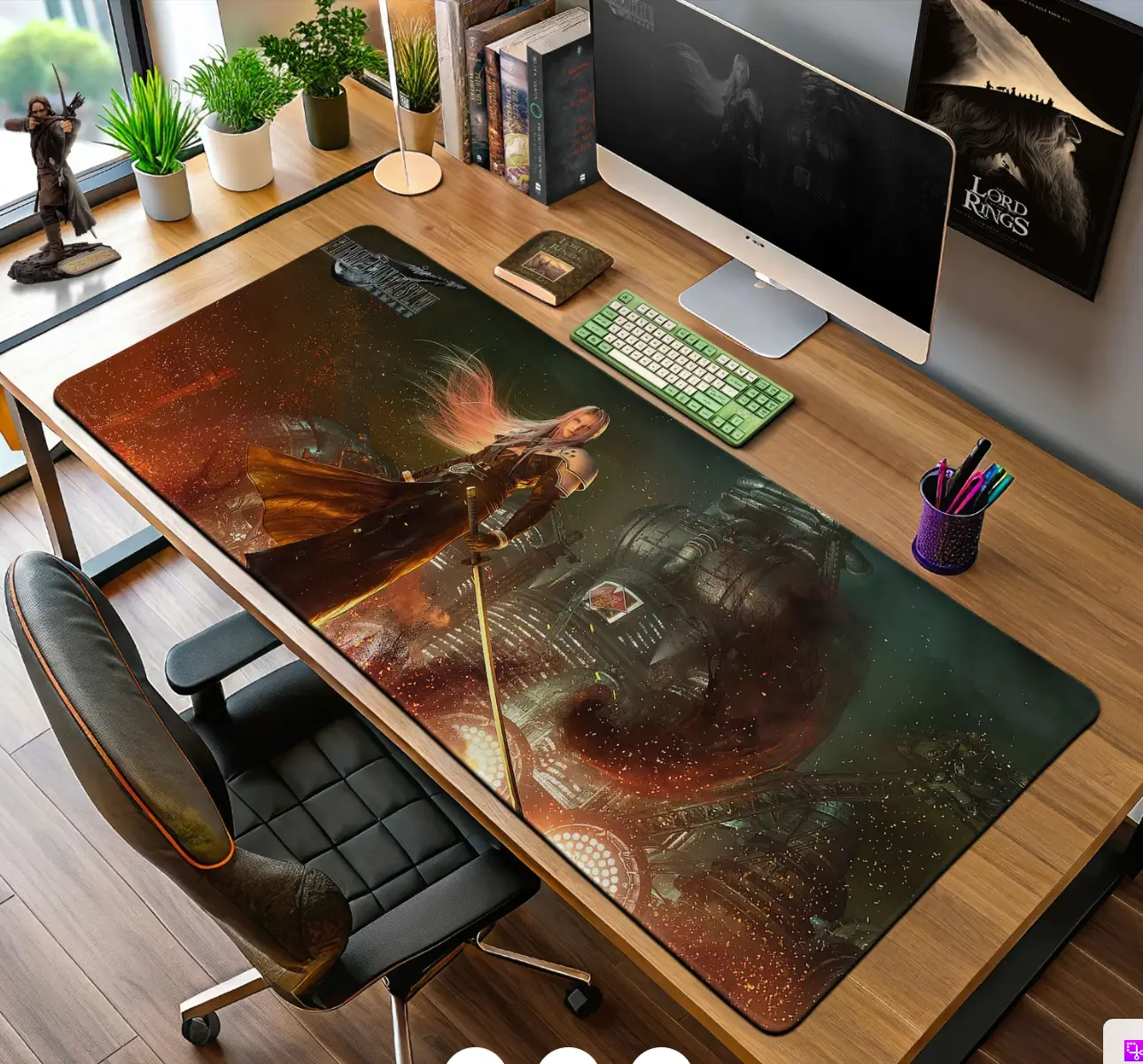 Final Fantasy VII Sephiroth Flames Mouse Pad, Game Desk Mat
