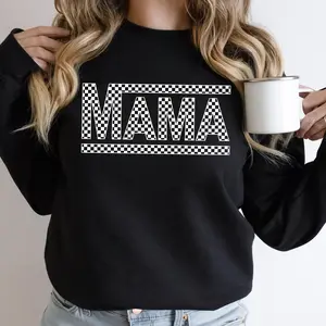 Checkered Retro Mama Sweatshirt, Mother's Day Gift, Retro Mama Sweatshirt,Checkered Sweatshirt,First Mothers Day Gift, Mom Life,New Cool Mom