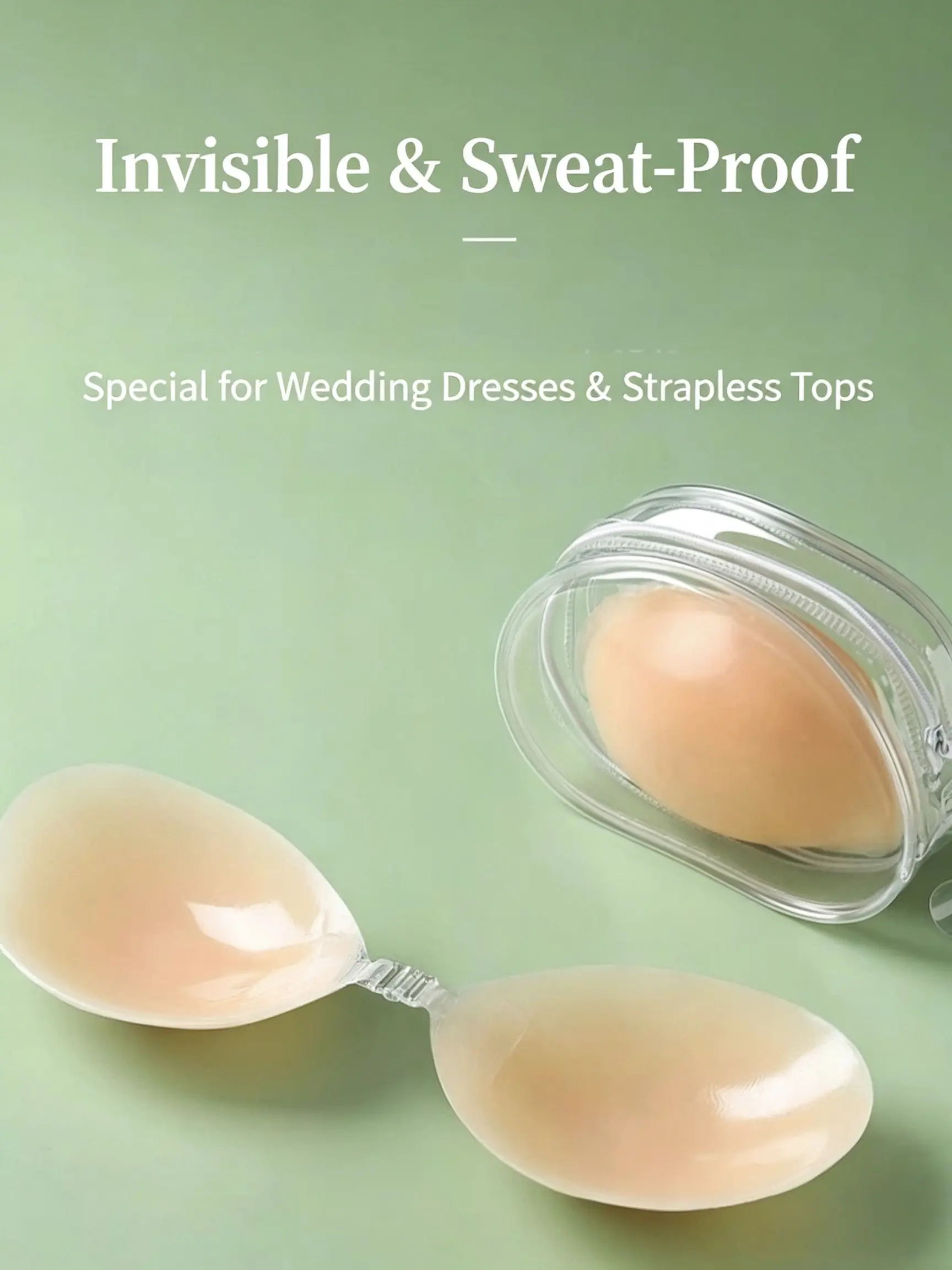 Women's   Bra, Reusable Self-Adhesive Push Up Bra, Waterproof Backless Strapless Bra for Wedding Dress invisible silicone Womenswear Basic