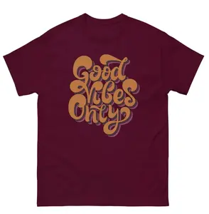 Funny men's T-shirt Good Vibes Only Brown - T-shirt  2D cool design - best gift