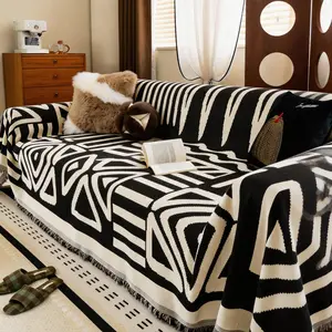 2026 New Model All-Season Chenille Sofa Cover-Slipcover Set, Couch Cover for Sofa, Anti-Cat Scratching, Non-Slip, Full Coverage, Thick Densely Woven, Light Luxury, Machine Washable, Includes Full-Coverage Seat Cushion Blanket