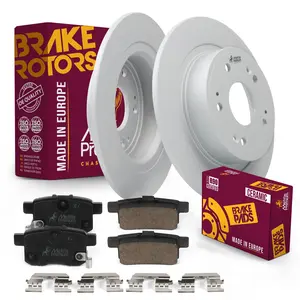 3 PC Rear Ceramic Disc Brake Pad Set & Solid Brake Rotor Kit 96287MT