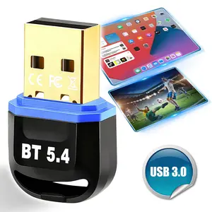 Bluetooth Adapter for PC , USB 5.4 Transmitter & Receiver ,EDR&BLE, Plug & Play, 20m Range for Wireless Headphones, Soundbar, Speakers, Supports Windows 11/10/8.1 for Desktop/Laptop