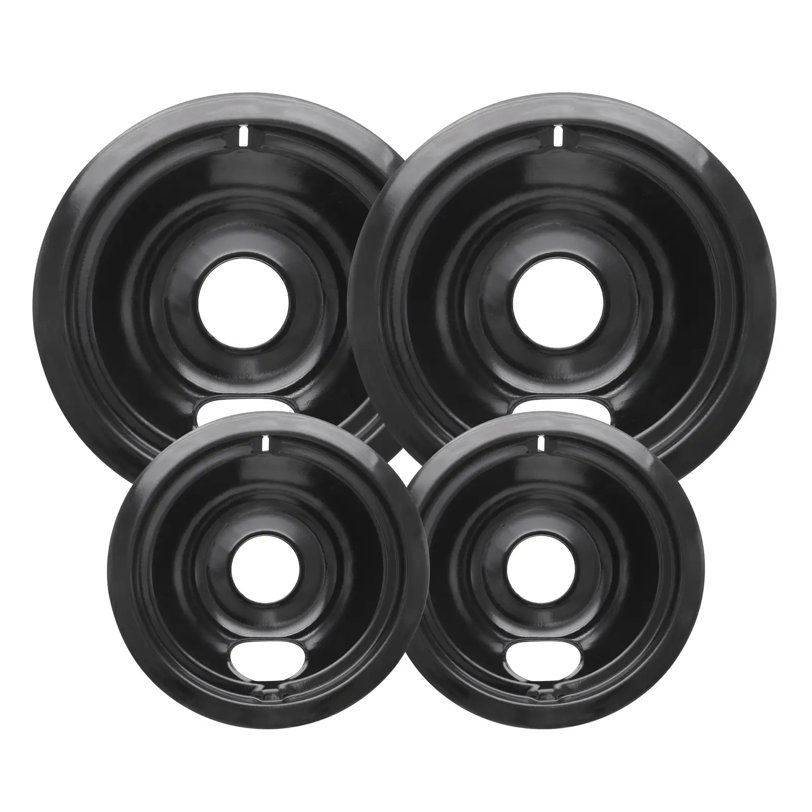 4 Pack Black Cooktop Drip Pans Compatible with GE Hotpoint Stove Include 2 Pcs 6 Range Replacement Drip Pans and 2 Pcs 8 Burner Drip Pans for E 4 Pack Black Cooktop Drip Pans Compatible with GE Hotpoint Stove Include 2 Pcs 6 Range Replacement Drip Pans and 2 Pcs 8 Burner Drip Pans for E
