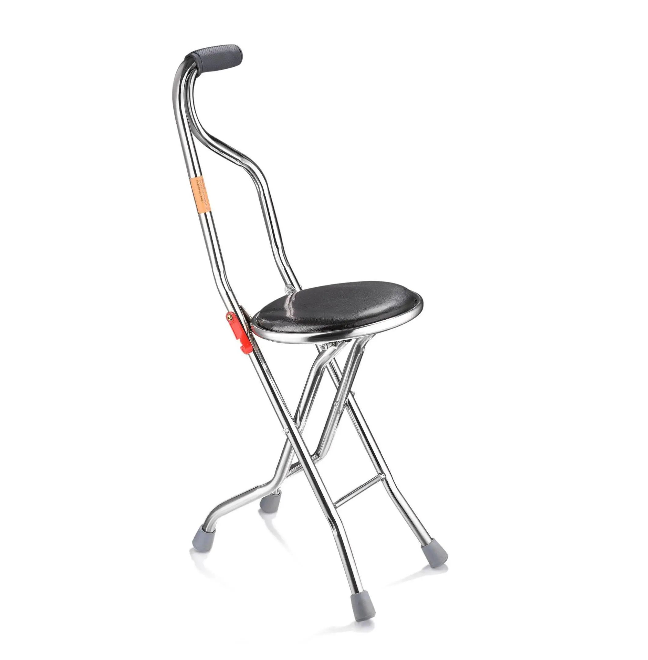 Folding Walking Stick with Seat - Four Legged Portable Cane Chair for Seniors - Travel Hiking Aid - Adjustable Height - 187 Lbs Capacity 38CAN002-4LEG-11.V1