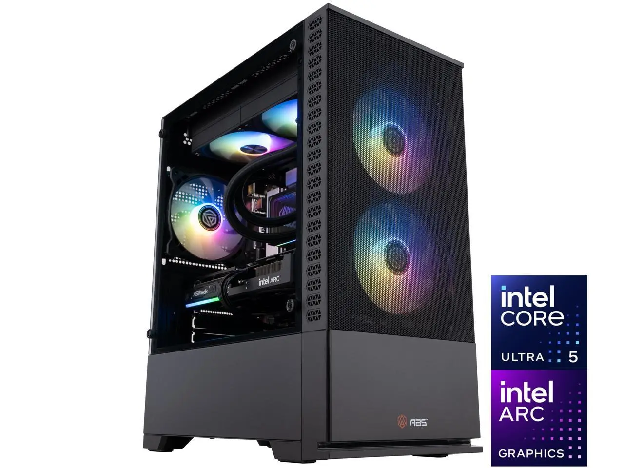 ABS Cyclone Aqua Prebuilt Gaming PC - Windows 11 - Intel Core Ultra 5 250KF Plus - Arc B580 12GB - 32GB DDR5 - 1TB NVMe SSD