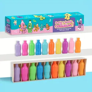 Pair of Drink Toys for Kids - Interactive Parent-Child Tabletop Game to Exercise Memory & Logical Thinking Skills, Colorful Plastic Bottle Collide & Match Game with 12 Vibrant Colors, Fine Motor Skills Development, Portable Travel-Friendly for Home, tikto