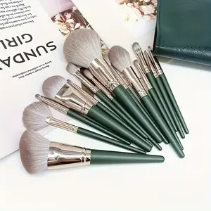 14pcs Professional Makeup Brush Set, Makeup Tools Set, Abs Handles with Nylon Brushes, Ideal for Regular Skin, Trendy Items for Teen Girls