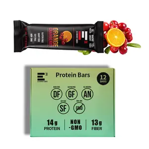 Orange Cranberry E3 Energy Cubes - Refrigerated Protein Bars (12 bars) | Gluten-free | Dairy-free | Soy-free | Non-GMO | All Natural | High Fiber | Egg White Protein and Grass-fed Collagen Peptides | Meal Replacement or Snack | Clean Ingredients
