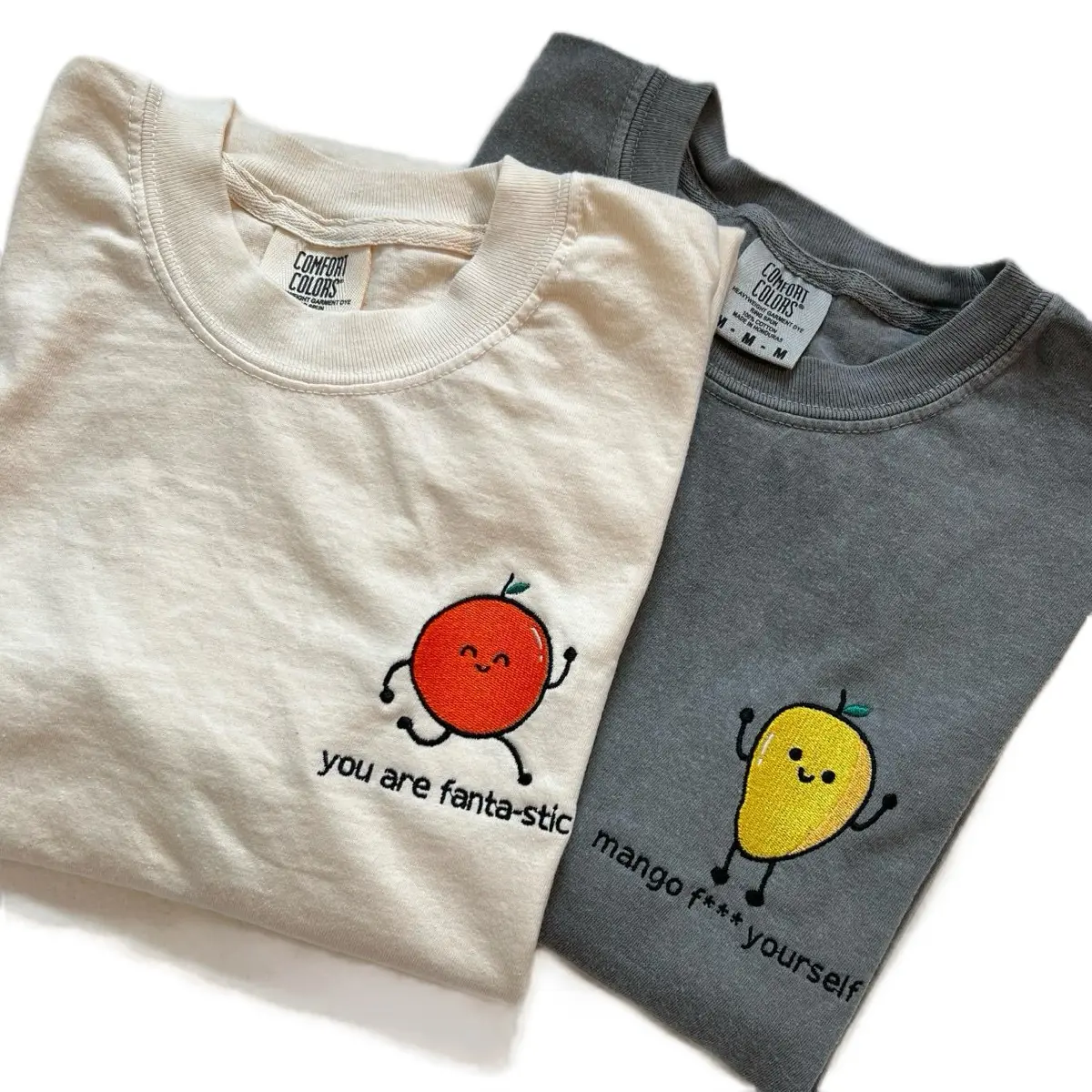 T-SHIRT Watermelon, avocado, orange or mango fruit casual top embroidered