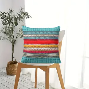 Boho Ethnic Print Throw Pillow (1 Piece, Includes Pillow Cover & Core), Tribal Stripe & Mandala Floral Decorative Cushion, Perfect for Sofa, Bed & Living Room Decor