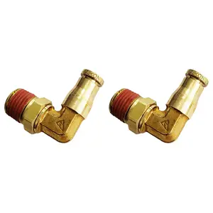 2 pack of TORQUE Elbow Fitting Male 1/4 NPT x 1/4 PTC Tube (Replaces Air Lift 21837, Firestone F3128-1) (2 x TR14SEF14)