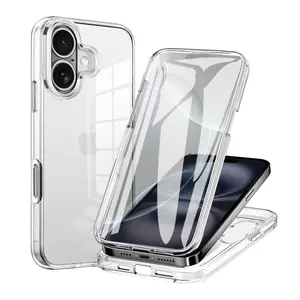 360° Full Body Protection Clear Case For iPhone 16 E 15 14 13 12 Mini 11 Pro X XS XR Max 8 7 Plus SE Double-Sided Bumper Cover