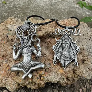 GTHIC Natural Force Wendigo Skull Stainless Steel Pendant for Men Fashion Accessory Daily Wear