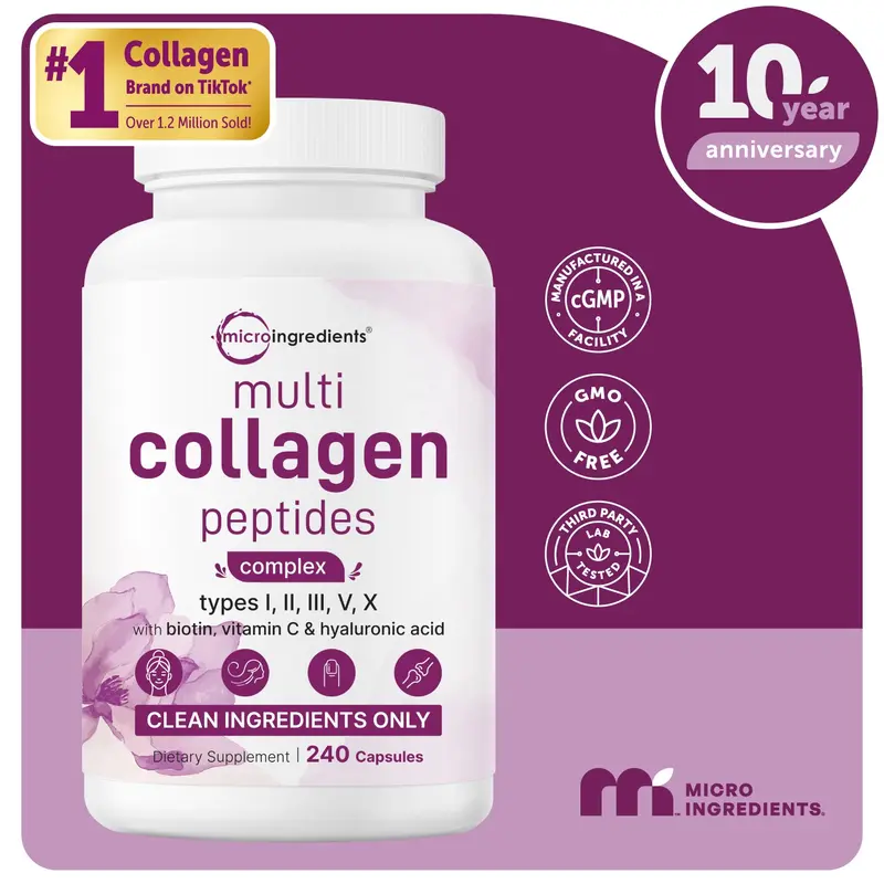 Micro Ingredients Multi Collagen Complex, 240 Capsules