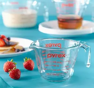 3-Piece Glass Measuring Cups Measuring Cup Set Descriptive and Keyword-Rich: 1 Cup, 2 Cup, 4 Cup Glass Set Pyrex-Style Measuring Cups