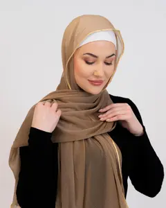 Luxe Golden Sands – Crepe Hijab with Gold Trim
