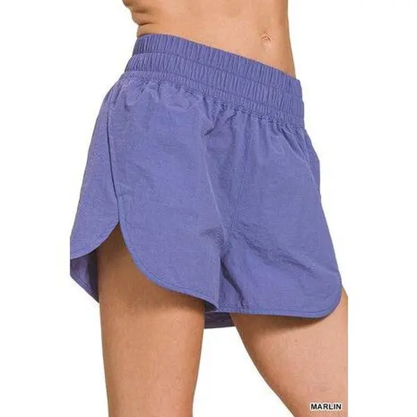 Windbreaker Smocked Waistband Running Shorts