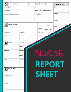 SBAR Nurse Report Sheet Notebook