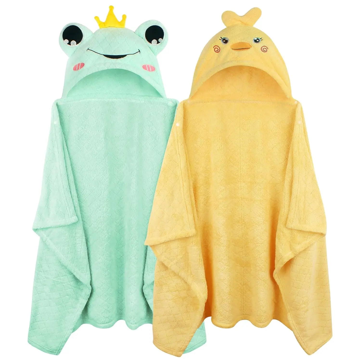 L-GCS041  Toddler Bath Towel Hooded Kids Towel Bath Baby Towels with Hood for Boy Girl 0-5 Years, 2-Pack Soft Absorbent Baby Bath Towels Toddler Towels, Large Thick 50''x32'' Kids Hooded Towel for Toddlers