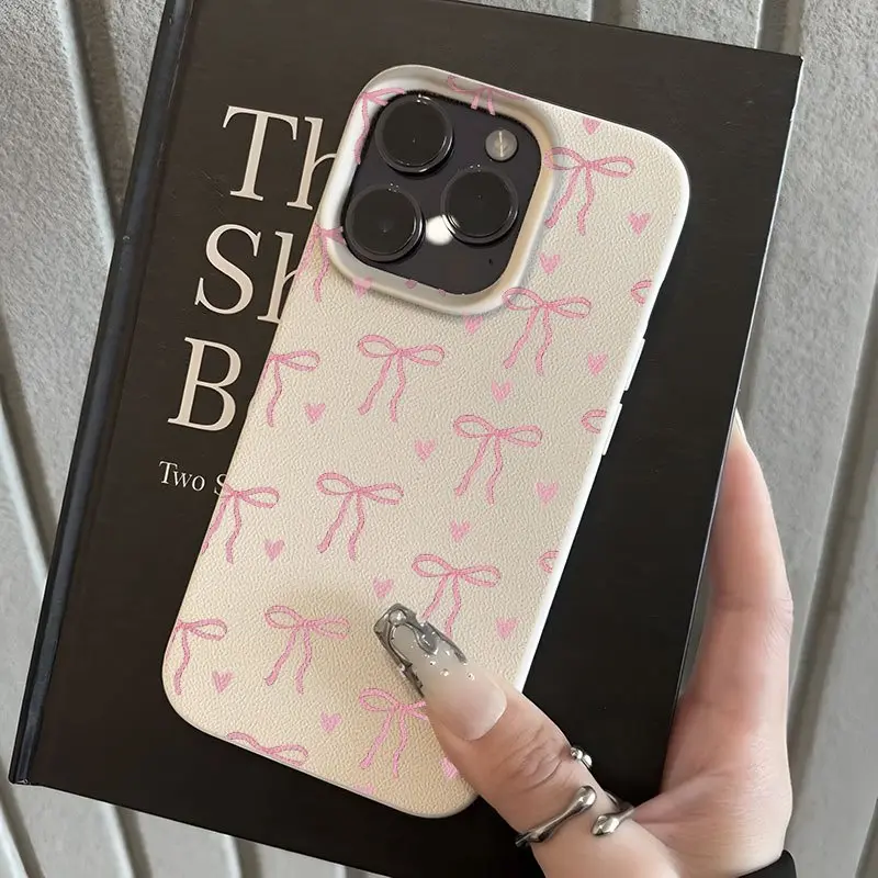 Anti-Drop Bowknot Design Tpu Phone Case for iPhone Models 11-16 Pro Max, Durable Soft Cover, Stylish Protective Accessory, Protective Casing
