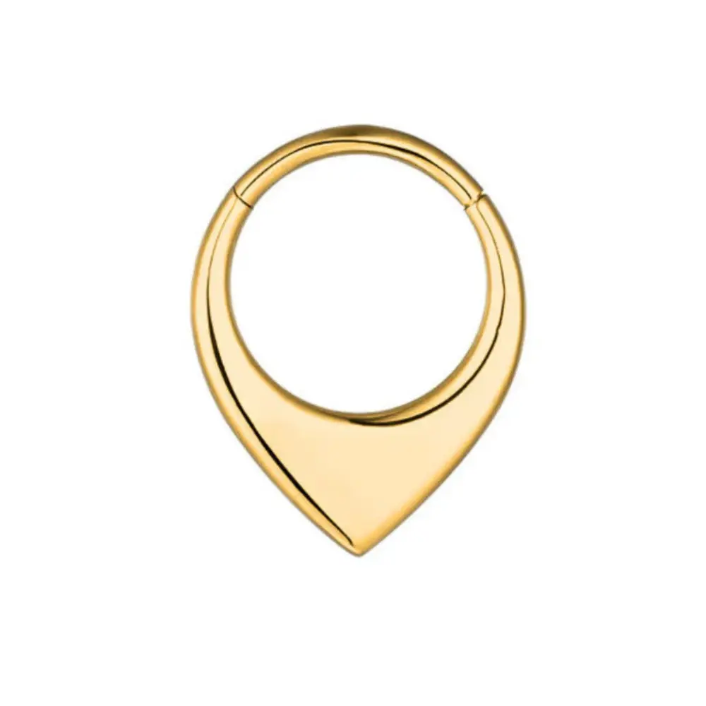 Thick V-Shaped Hinged Segment Clicker Ring - 316L Stainless Steel
