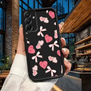 Pink Heart Bow Pattern Phone Case for Samsung Galaxy S26 S25 S24 S23 S22 S21 Fe Plus Ultra A13 A14 A15 A16 A17 A33 A34 A35 A36 A52 A53 A54 Note20 Sky Eye Ladder New Phone Case, Classic