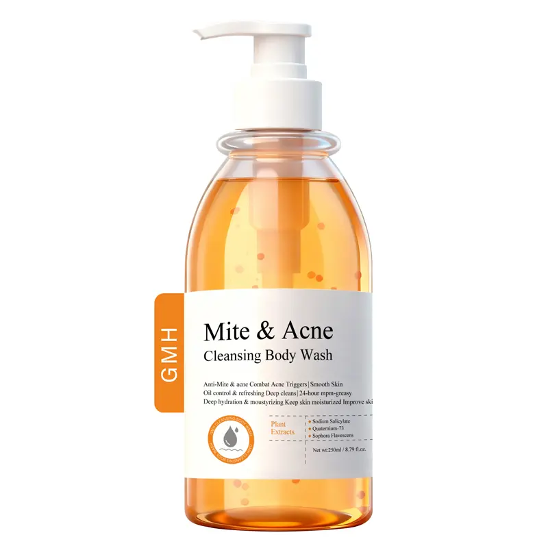 Mite & Acne Cleansing Shower Gel, Body Mite Removal, Back Acne Treatment, Gentle Antibacterial Action, Skin Barrier Repair, Oil Control and Itch Relief, Immediate Relief for Dryness and Itching, Suitable for Daily Home Use or Travel and Outdoor Bathing