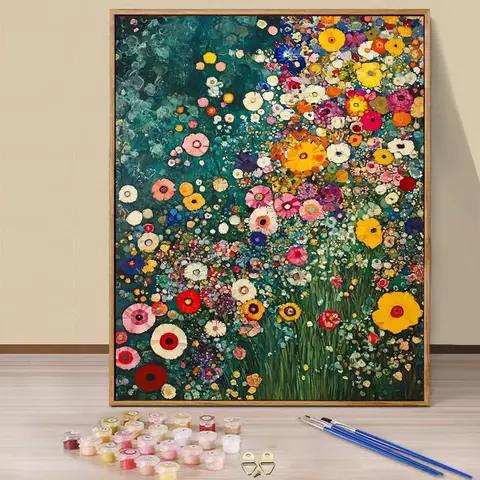 Paint by Numbers Kit for Adults Beginners - 16x20in/40x50cm Color Canvas, Easy DIY Floral Acrylic Painting Set - Wall Decor for Living Room and Bedroom, Creative Gift for Birthday, Mother's Day and Christmas, Without Frame, Art Supplies