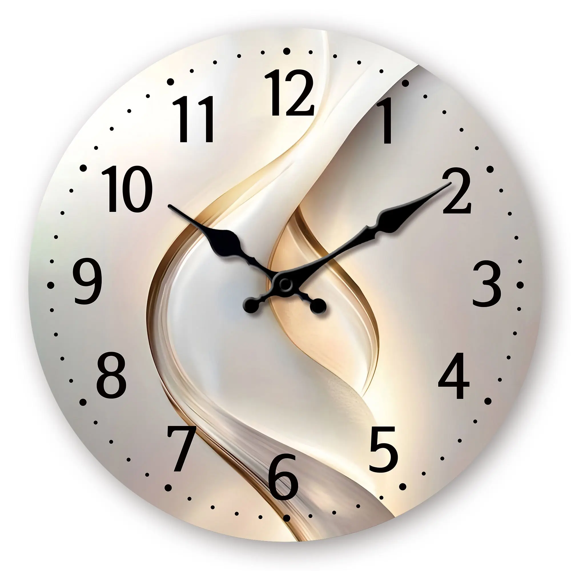 Wooden Wall Clock with Modern Abstract Geometric Art Light and Shadow Design, Minimalist Silent Wall Clock Without Ticking, Suitable for Living Room, Bedroom, Office, Art Gallery Decoration, Home Art Decoration, Ideal Birthday Gift
