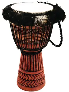 Terre New Djembe Master with Hair, 26" tall, 12-13" head
